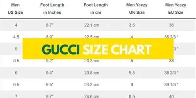 Gucci Italy size chart